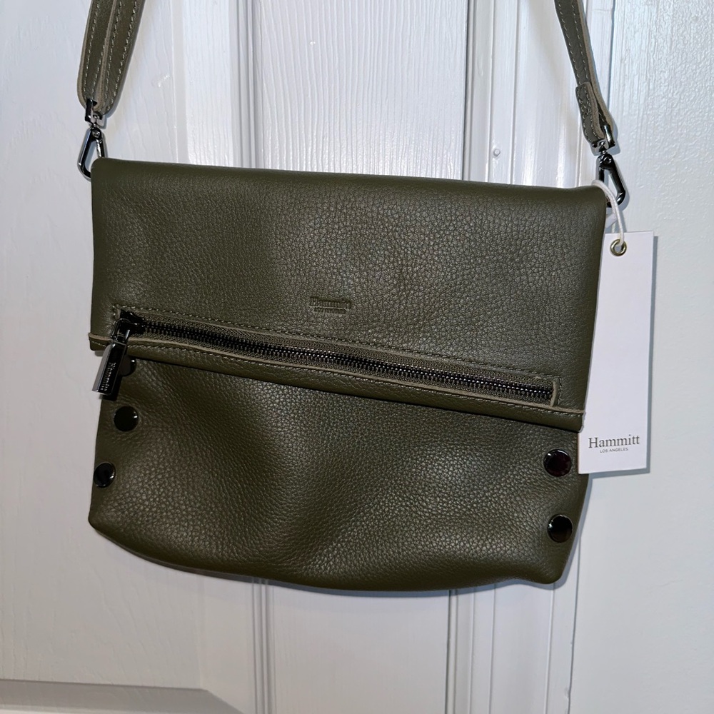 Hammitt Olive Green Leather Crossbody Bag